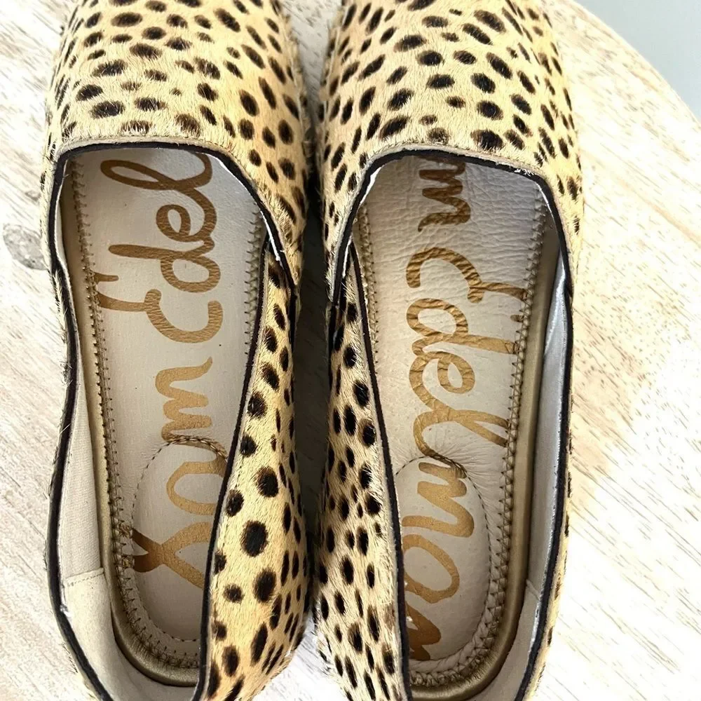 Sam‎ Edelman Kesia Espadrilles in Leopard with Jute Soles Size 6 NWOB